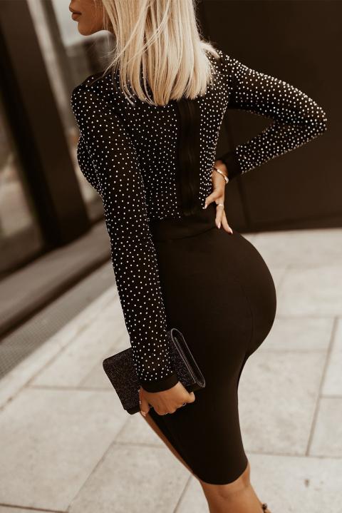 Elegancka sukienka mini z kryształkami Jenelle, czarna