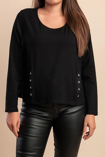 Top z ozdobnym detalem, czarny