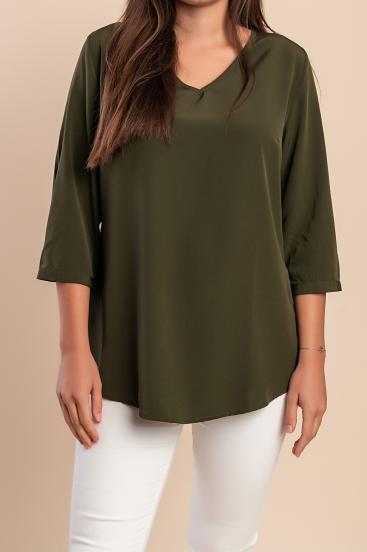 Bluza z rękawami 3/4, oliwkowa