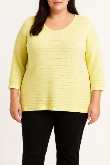 Sweter bawełniany w rozmiarze plus, zielony