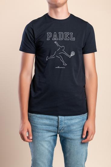 Męski bawełniany T-shirt, ciemny niebieski