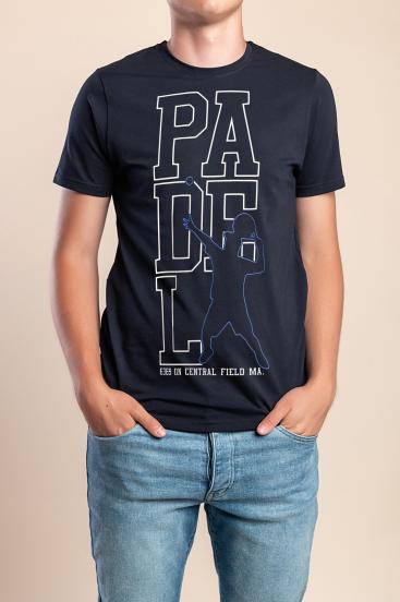 Męski bawełniany T-shirt, ciemny niebieski