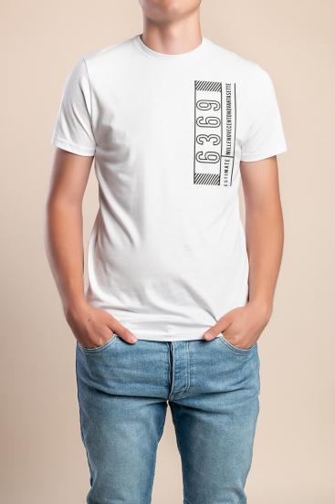 Męski bawełniany t-shirt, biały
