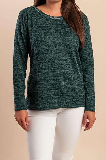 Sweter z ozdobnym detalem, zielony
