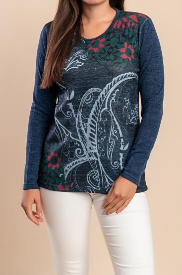 Sweter z nadrukiem, szary