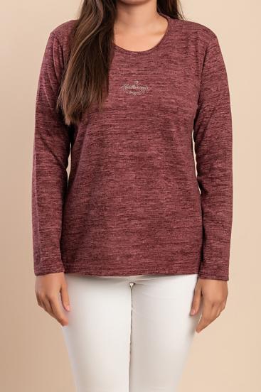 Sweter z nadrukiem, Bordeaux