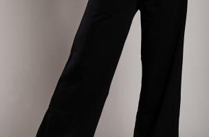 Szerokie sportowe spodnie bawełniane Sarema, czarne