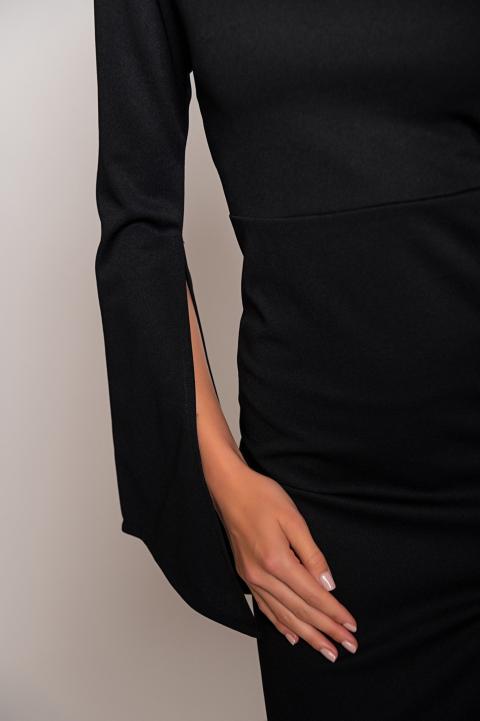 Elegancka sukienka mini z asymetrycznym dekoltem Mamola, czarna