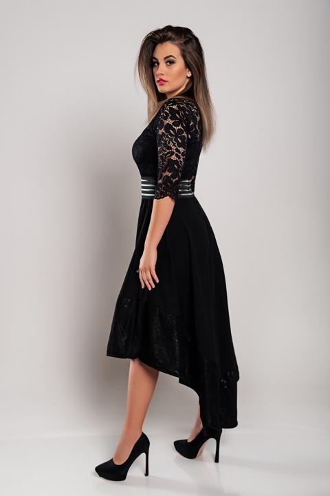 Elegancka sukienka z koronką Bianca, czarna
