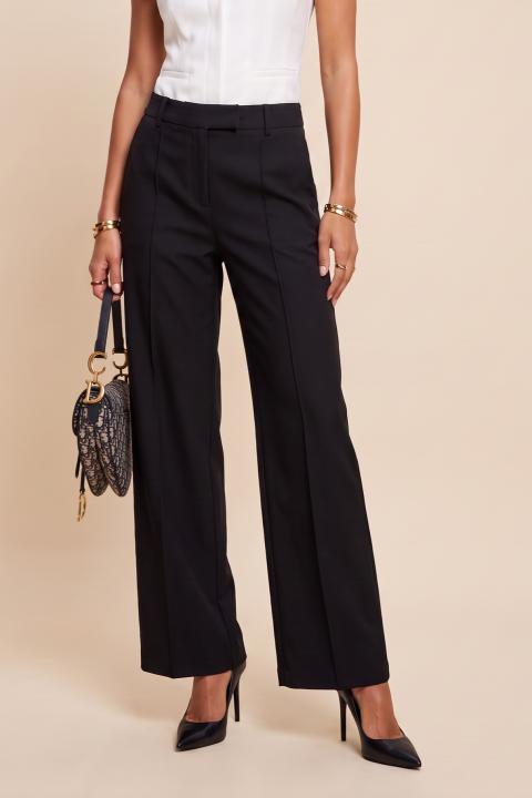 Eleganckie szerokie spodnie „Soft Wide”, czarne
