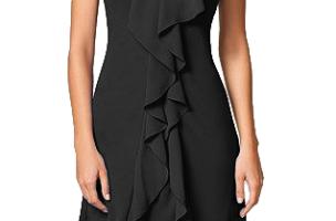Elegancka mini sukienka Alexus z falbanami, czarna