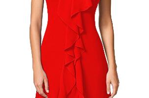 Elegancka mini sukienka z falbanami Alexus, czerwona