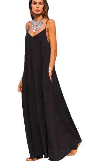 Sukienka letnia maxi Yasmine, czarna