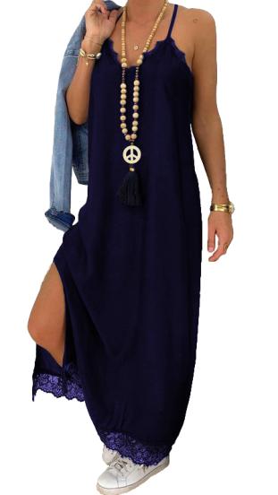 Koronkowa sukienka Primarosa, ciemnonebieska